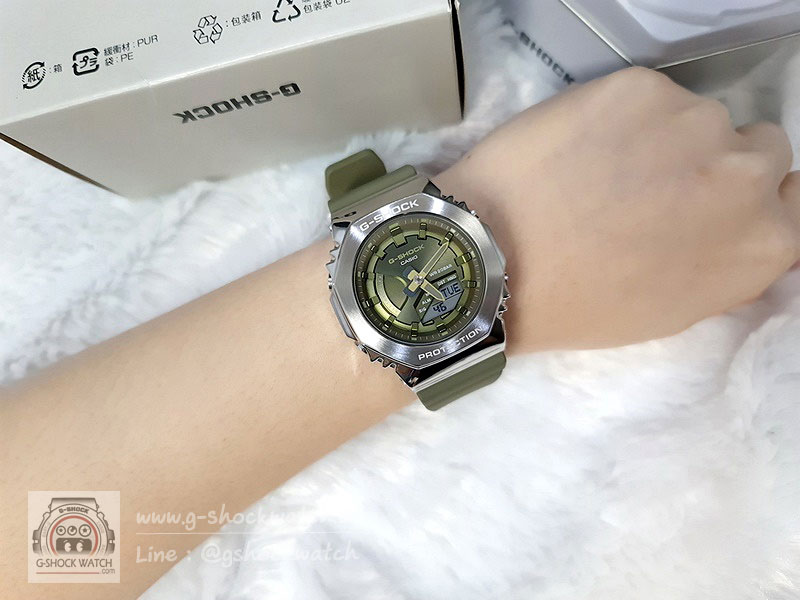 CASIO G-SHOCK นาฬิกาข้อมือ นาฬิกากันน้ำ นาฬิกาของแท้ ประกันศูนย์ CMG 1 ปี รุ่น GM-S2100-3A