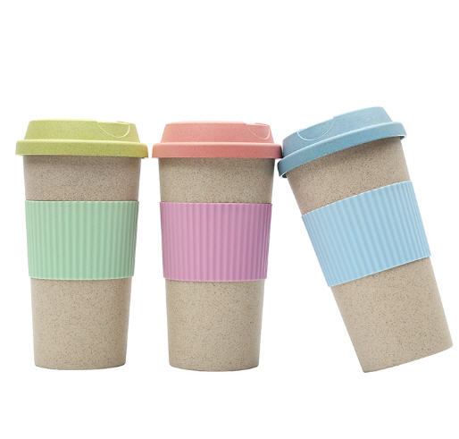 แก้วกาแฟ,แก้วพลาสติกฟางข้าวสาลี,แก้วกาแฟสองชั้น,แก้วกาแฟฟางข้าวสาลี,480ml