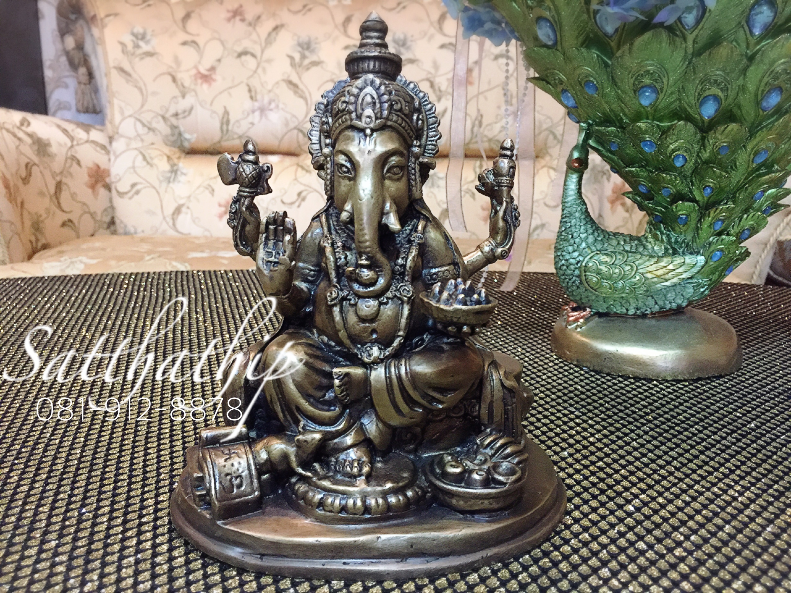 พระพิฆเณศ ปางสัมปทายะคเณศ (ทองเหลืองรมดำ) - Ganesha: Lord of Success