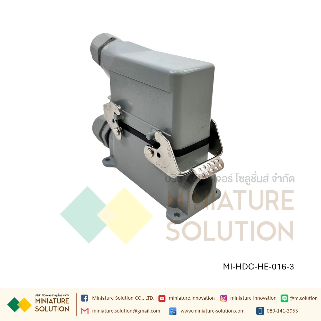 ปลั๊กเชื่อมต่อใช้สำหรับงานหนัก Heavy Duty Connectors Power แบบขันสกรู16A 500V HDC-HE-4/6/10/16/20/24/32/48 3 ช่อง