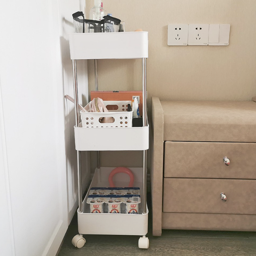 ชั้นวางของคุณแม่ ชั้นเก็บของล้อเลื่อน ชั้นเก็บของเข็นได้ ชั้นเก็บของอเนกประสงค์ ชั้นเก็บของ 3 ชั้น