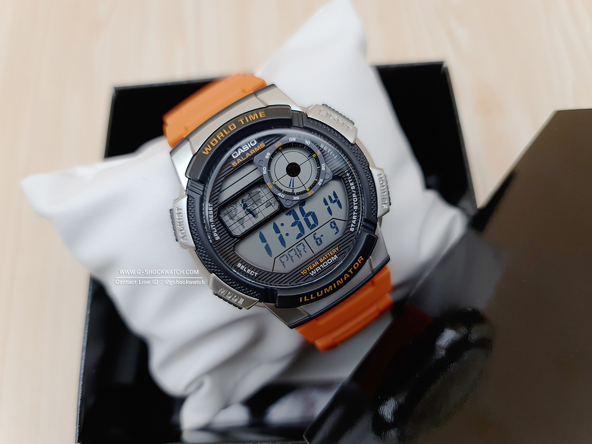 CASIO นาฬิกาข้อมือ นาฬิกากันน้ำ นาฬิกาของแท้ ประกันศูนย์ CMG 1 ปี รุ่น AE-1000W-4B