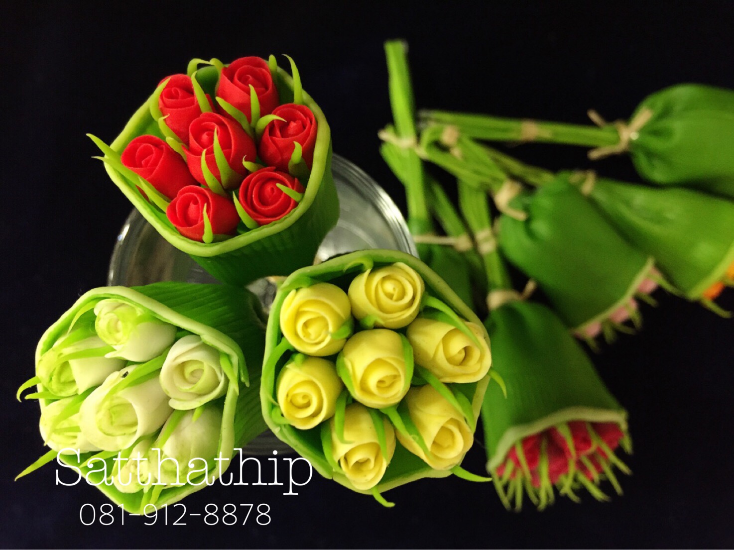 กรวยกุหลาบ ประดิษฐ์จากดิน - Rose