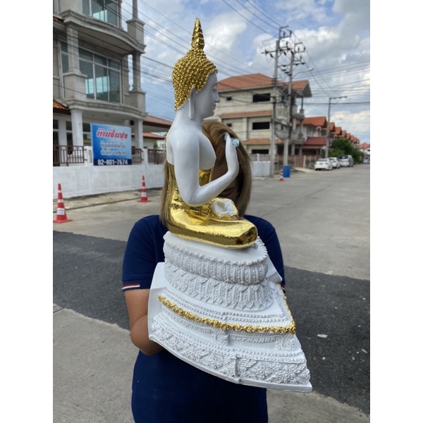 พระปางประทานพร กว้าง13นิ้ว สูง18นิ้ว ประดับทอง