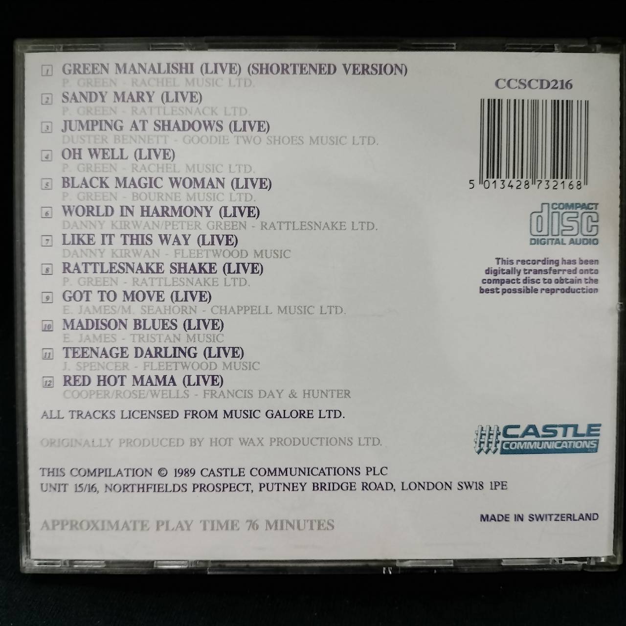 Fleetwood Mac – The Blues Collection / SWITZERLAND / แผ่นดี