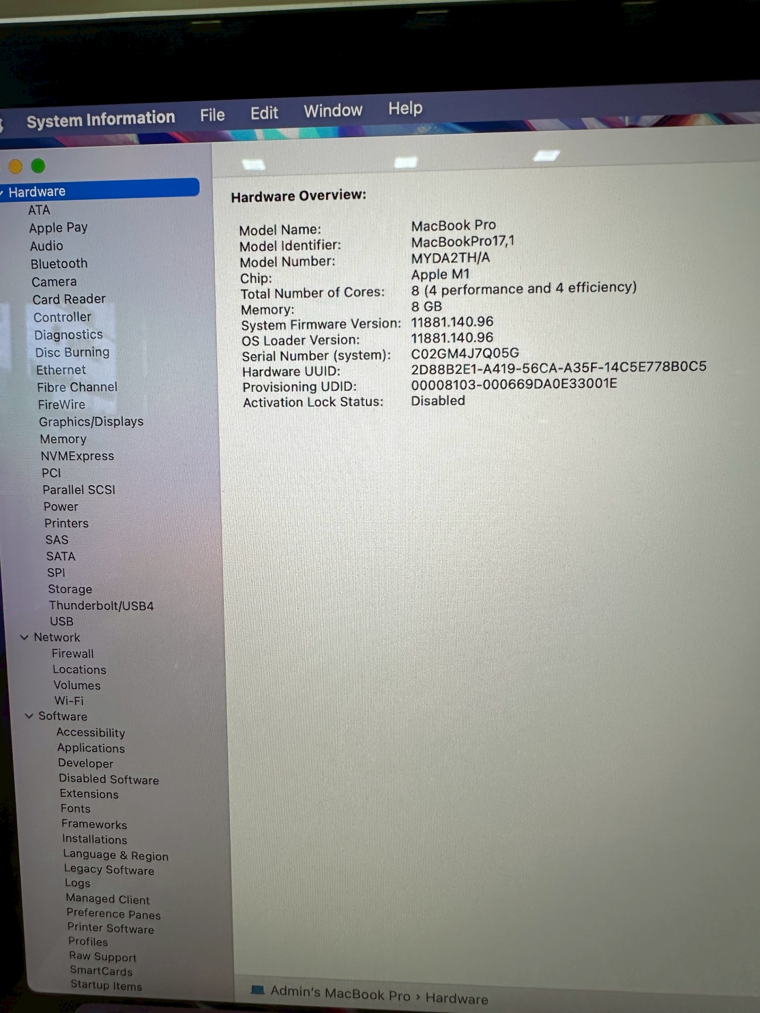 MacBook Pro 13" (M1, 2020) 8/256GB Silver