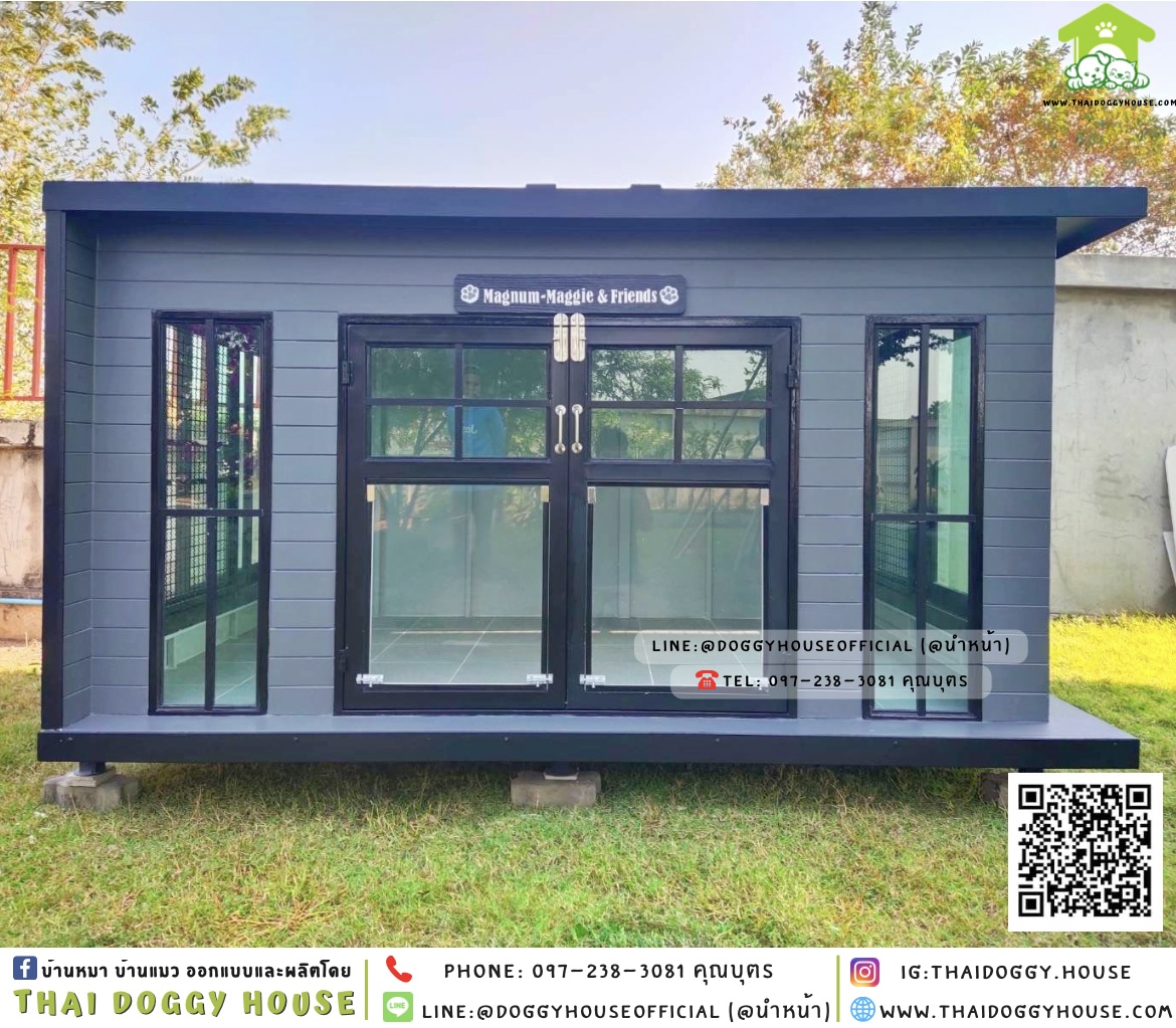 บ้านหมา รองรับการติดแอร์ แบบบ้าน 𝐁𝐨𝐱 𝐬𝐭𝐲𝐥𝐞 🏡