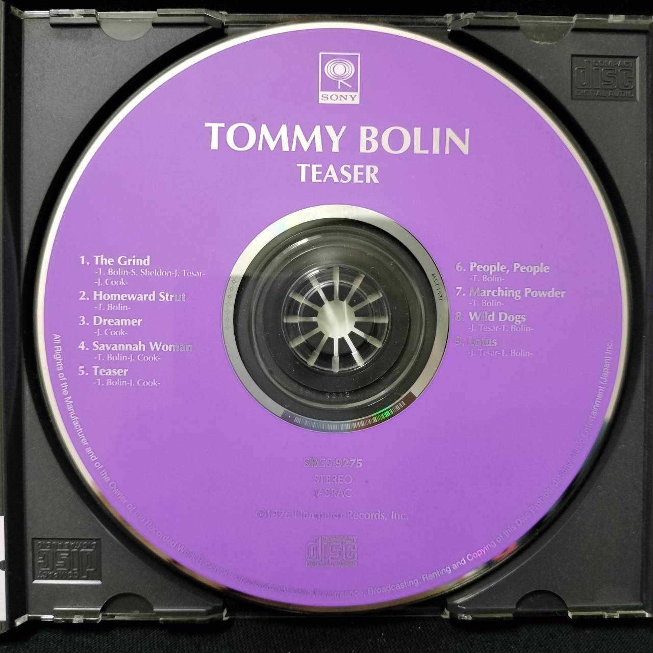 Tommy Bolin – Teaser / JAPAN / ปกในมีจุดเหลือง / แผ่นดี / มี Obi