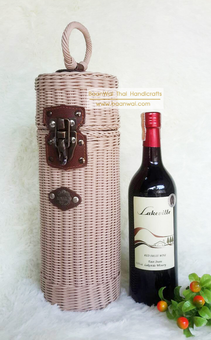 ตะกร้าใส่ขวดไวน์ หวายเทียม
