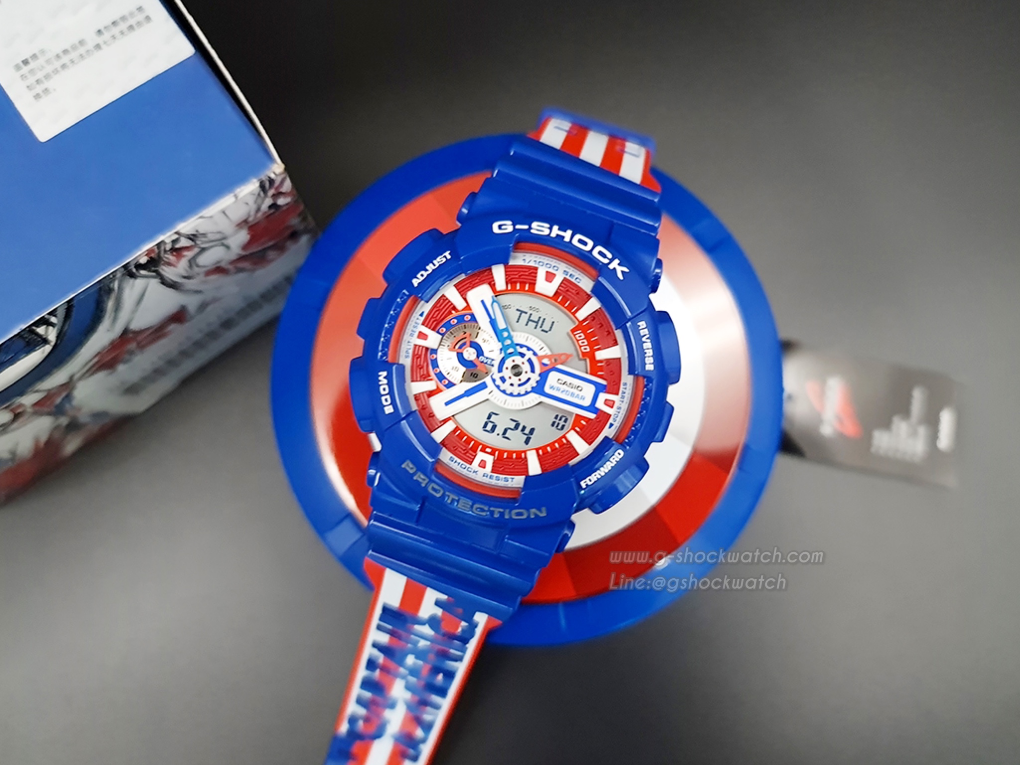 CASIO G-SHOCK นาฬิกาข้อมือ นาฬิกากันน้ำ นาฬิกาของแท้ ประกันศูนย์ CMG 1 ปี รุ่น GA-110CAPTAIN-2PR