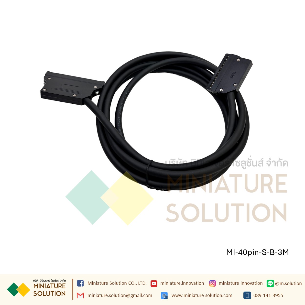 Mitsubishi Q/L/R 40-pin I/O signal PLC terminal block module สาย CONNECTOR ของ PLC การ์ด 32 I/O ได้หลายยี่ห้อ MITSUBISHI, OMRON, PANSONIC, DELTA, KEYENCE 40 PIN (สาย Screw to buckle/Buckle to buckle 3 meters) TZQBX