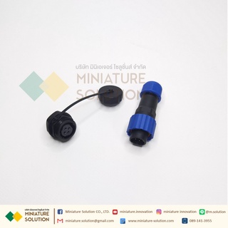 ชุดหัวประกอบ IP68 aviation plug socket connector SP16 male and female butt waterproof connector 4 core [rear nut] welding type : (Rear Nut)