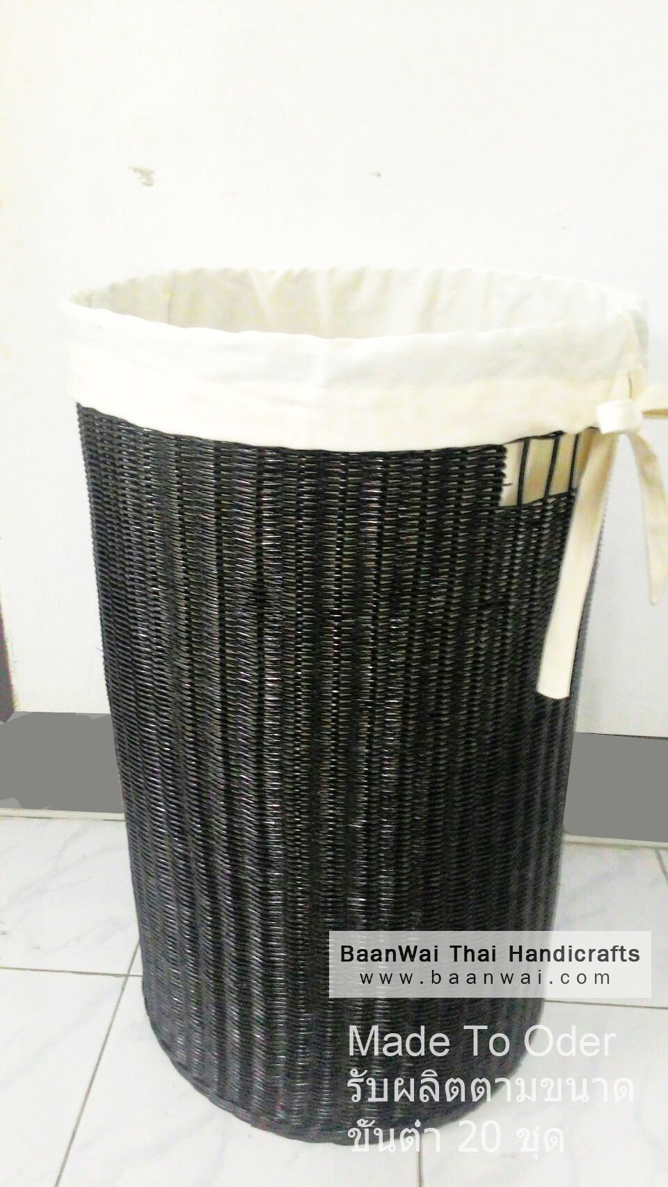 ตะกร้าผ้า หวายแท้ ถังหวายใส่ผ้า ตะกร้าผ้าซัก