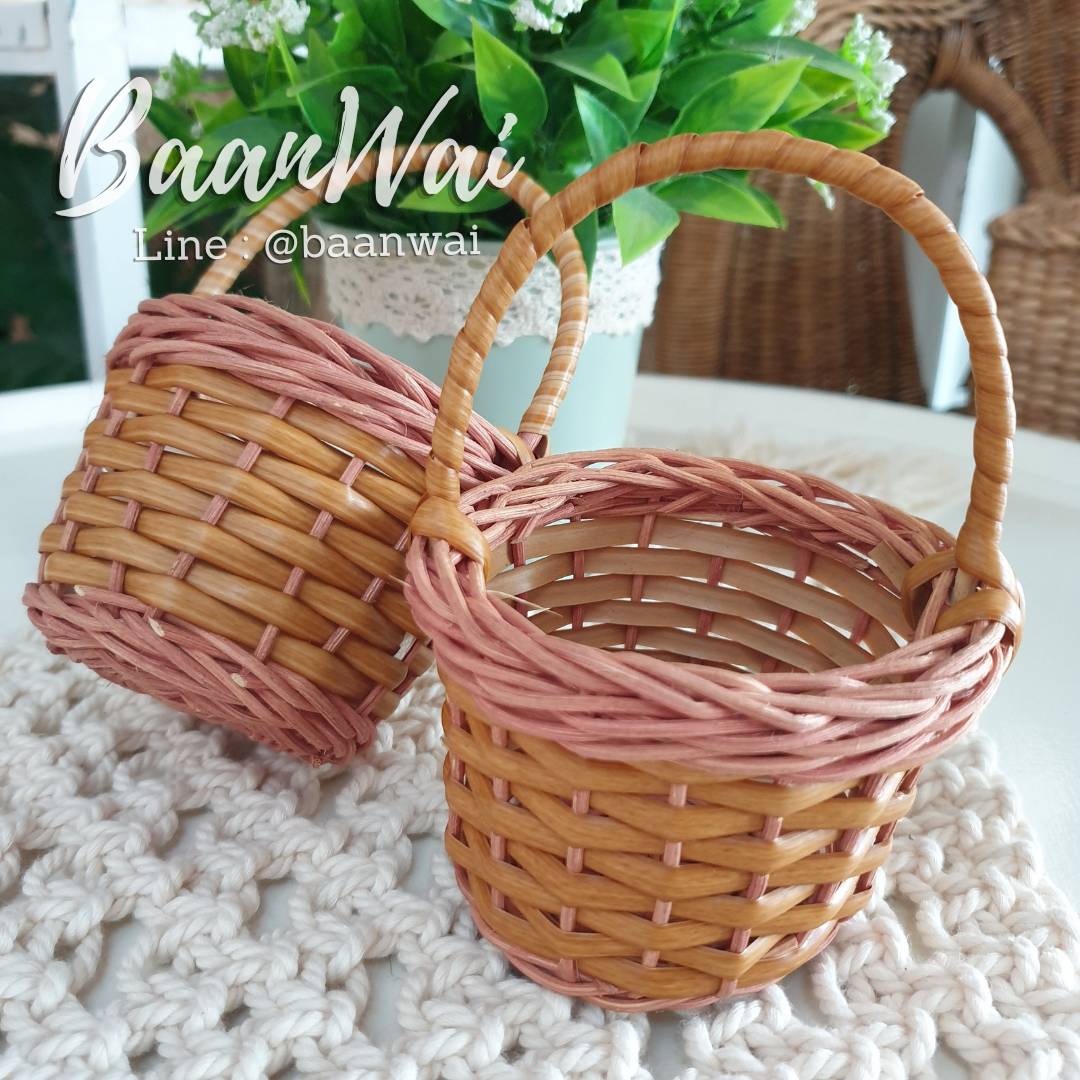 กระเช้าหวาย ขนาดเล็ก 3.5 นิ้ว