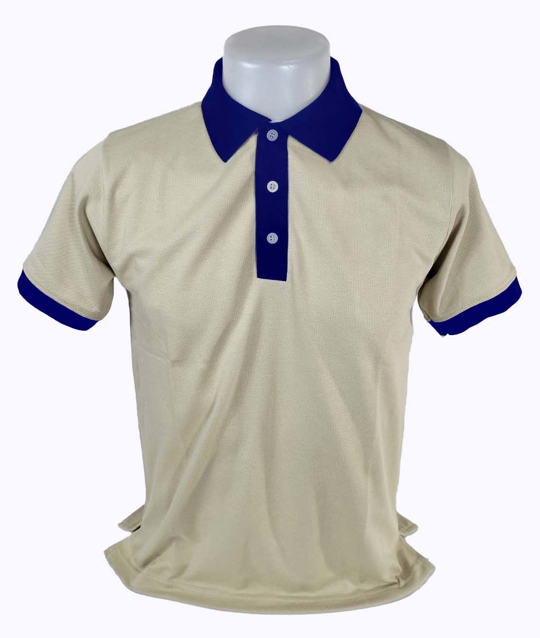 เสื้อโปโลสีกากี ปกสีน้ำเงิน พรีออเดอร์ ส่งฟรี