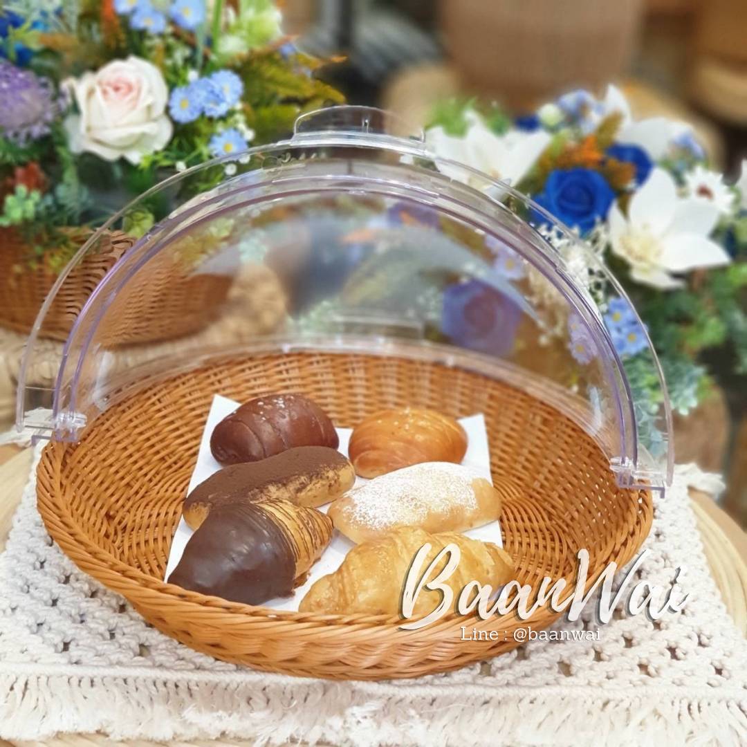 ถาดหวายเทียม ฝาครอบใส