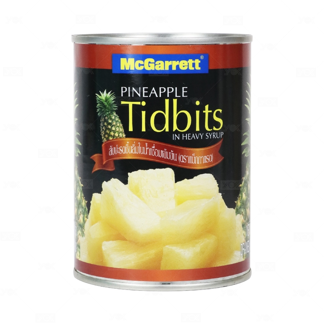 McGarrett Pineapple Tidbits in Heavy Syrup แม็กกาแรต สับปะรดลิ่มในน้ำเชื่อม 565 g. (05-9105)