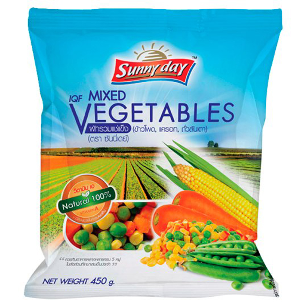 Sunny Day Frozen Mixed Vegetable 450 g. ซันนี่เดย์ ผักแช่แข็ง 450 กรัม (05-8897)