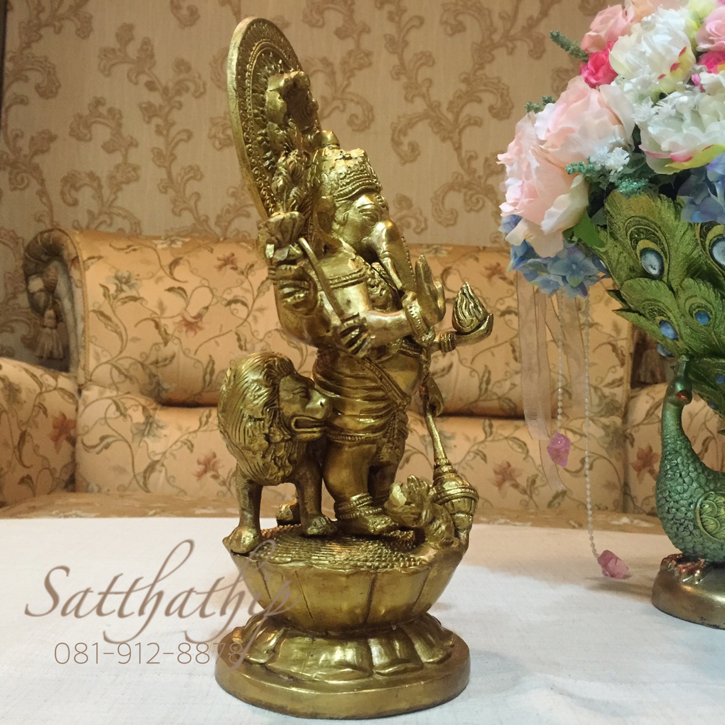 พระพิฆเนศ ปางประทานพร (ทองเหลือง) ผลิตและนำเข้าจากอินเดีย - Ganesha: Lord of Success