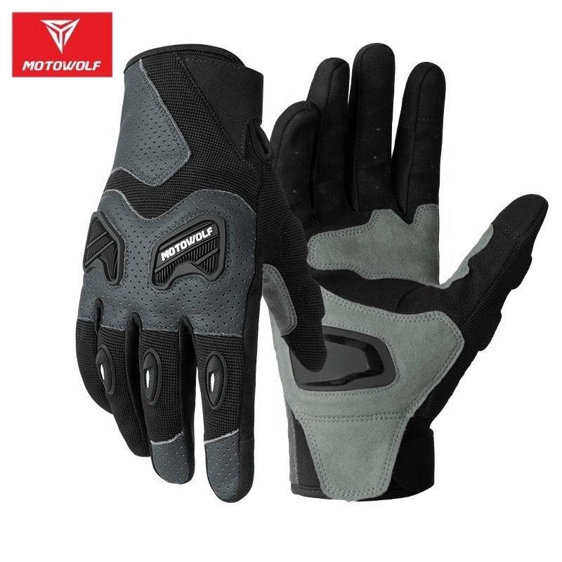 Motowolf MDL 0302 ถุงมือสำหรับขี่มอเตอร์ไซค์ ผลิตจากหนังแท้ ระบายอากาศได้ดี Motowolf Motorcycle Leather Glove Sport ออกกำลังกาย กีฬา