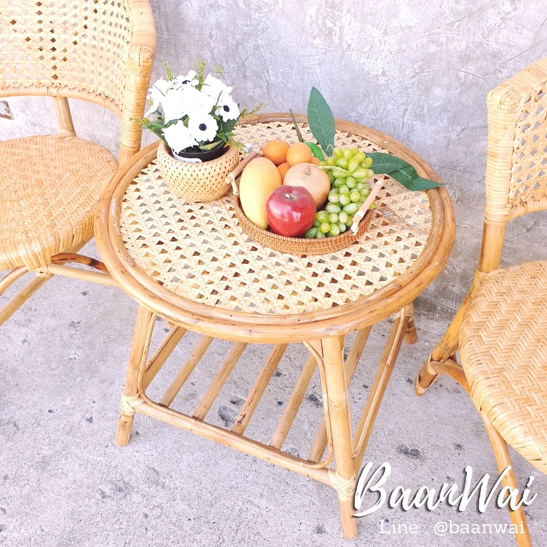 โต๊ะกลางหวาย โต๊ะกลางลายพิกุล โต๊ะนั่้งเล่น