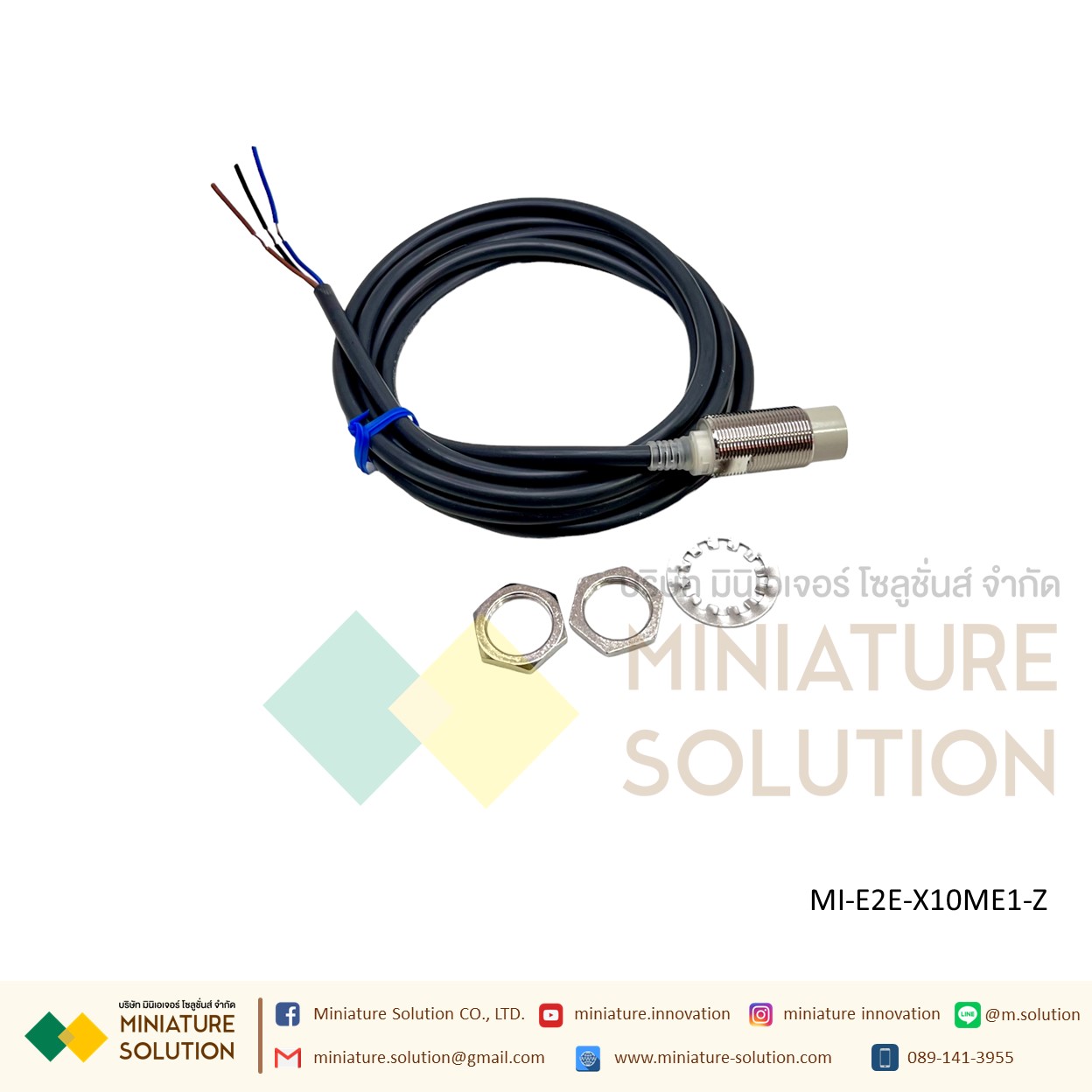 OMRON Proximity Sensor เซ็นเซอร์จับโลหะ ระยะจับ 2/10/14 มิล SIZE 8/18mm/M8 ไฟเลี้ยง 12-24 VDC PNP/NPN-NO
