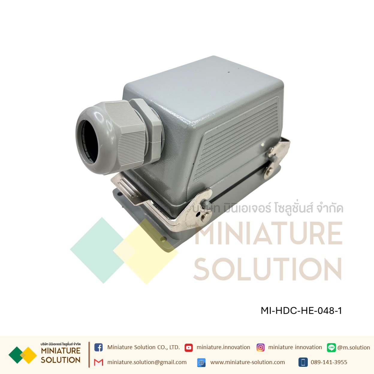 ปลั๊กเชื่อมต่อใช้สำหรับงานหนัก Heavy Duty Connectors Power แบบขันสกรู 16A 500V HDC-HE-4/6/10/16/20/24/32/48 Core กันน้ำ