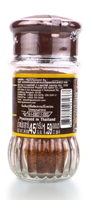 ลูกจันทร์ป่นในขวดแก้ว ตรามือ Ground Nutmeg 45 g. (05-0869)