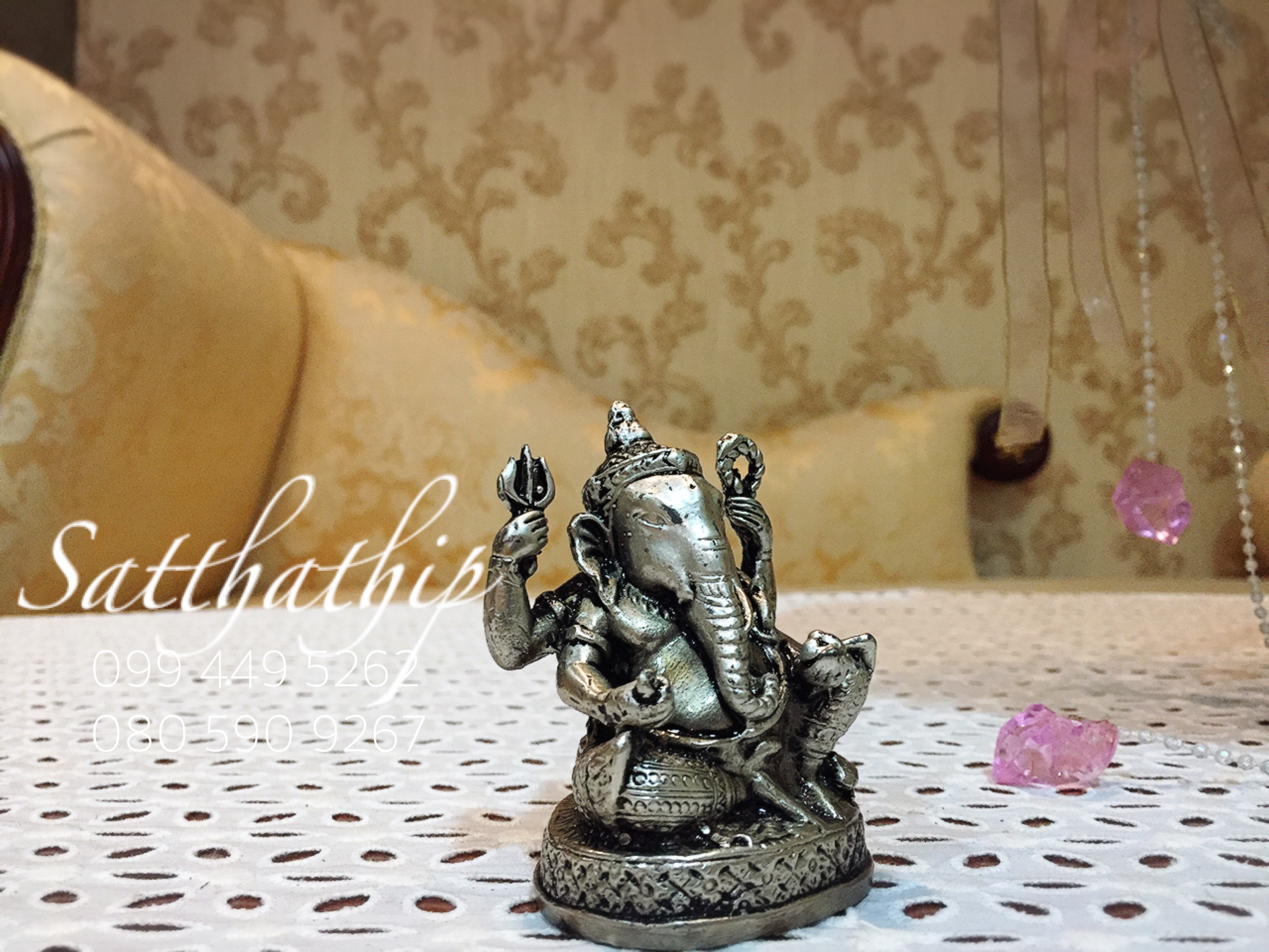 พระพิฆเนศปาง พระรีนาโมจัน คณปติ (ทองเหลือง ชุบเงิน) - Ganesha: Lord of Success