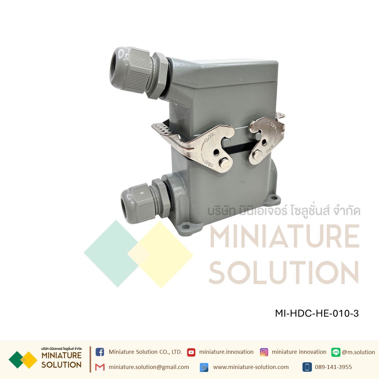 ปลั๊กเชื่อมต่อใช้สำหรับงานหนัก Heavy Duty Connectors Power แบบขันสกรู16A 500V HDC-HE-4/6/10/16/20/24/32/48 3 ช่อง