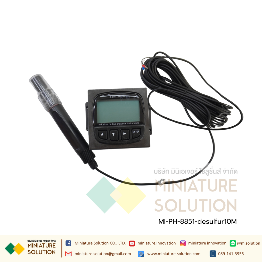 PH Controller รุ่น PH-8851 pH meter Industrial รองรับการทำงานหนักแบบอุตสาหกรรม ยี่ห้อ JISHEN 10m Controller + 10m desulf