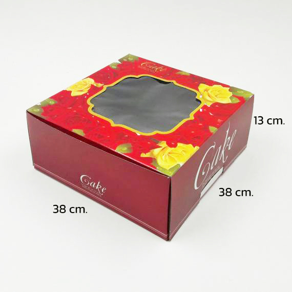 กล่อง 6 ปอนด์ พิมพ์ลาย 6P Red Cake Box (10 ใบ) (09-8186)