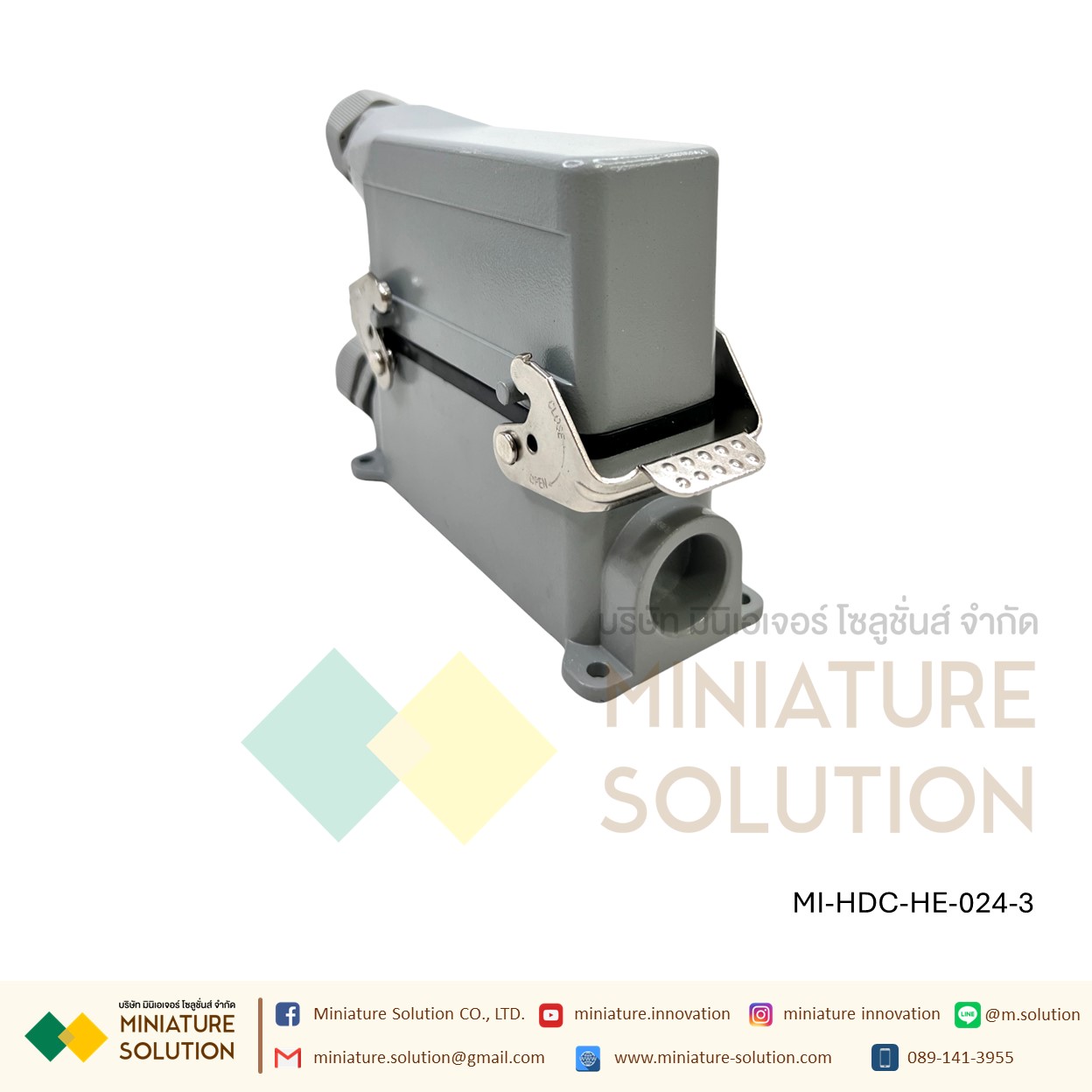 ปลั๊กเชื่อมต่อใช้สำหรับงานหนัก Heavy Duty Connectors Power แบบขันสกรู16A 500V HDC-HE-4/6/10/16/20/24/32/48 3 ช่อง