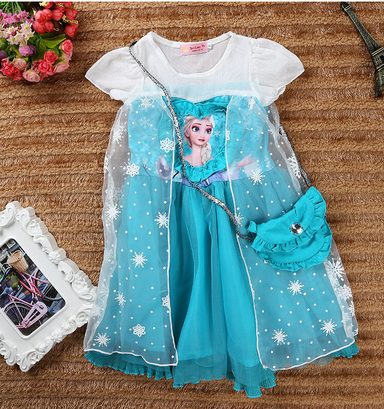 ชุดกระโปรงเจ้าหญิงเอลซ่า Elsa Frozen สีฟ้า(พร้อมส่ง) รหัสสินค้า#Elsa1002 (สินค้ามีตำหนิ ลดราคา)ไซค์ 100*1