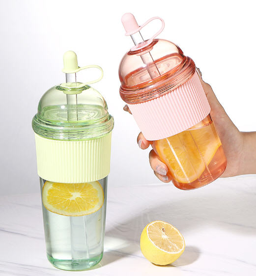 แก้วน้ำพลาสติก,แก้วพลาสติกพร้อมหลอด,430ml,520ml,630ml