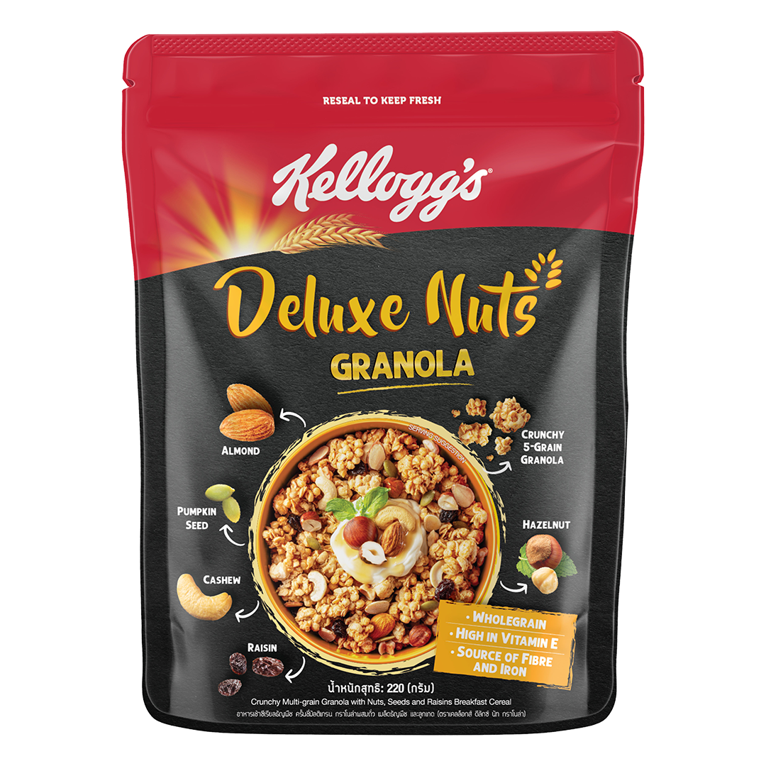 Kellogg's Granola Deluxe Nut เคลลอกซ์ กราโนล่า ดีลักซ์นัท 220 g. (05-9136)