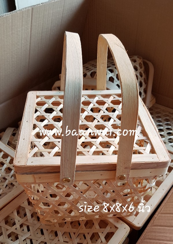 ชะลอมกระปุก ชะลอมปิ่นโตไม้ไผ่ ขนาด 8*7 นิ้ว