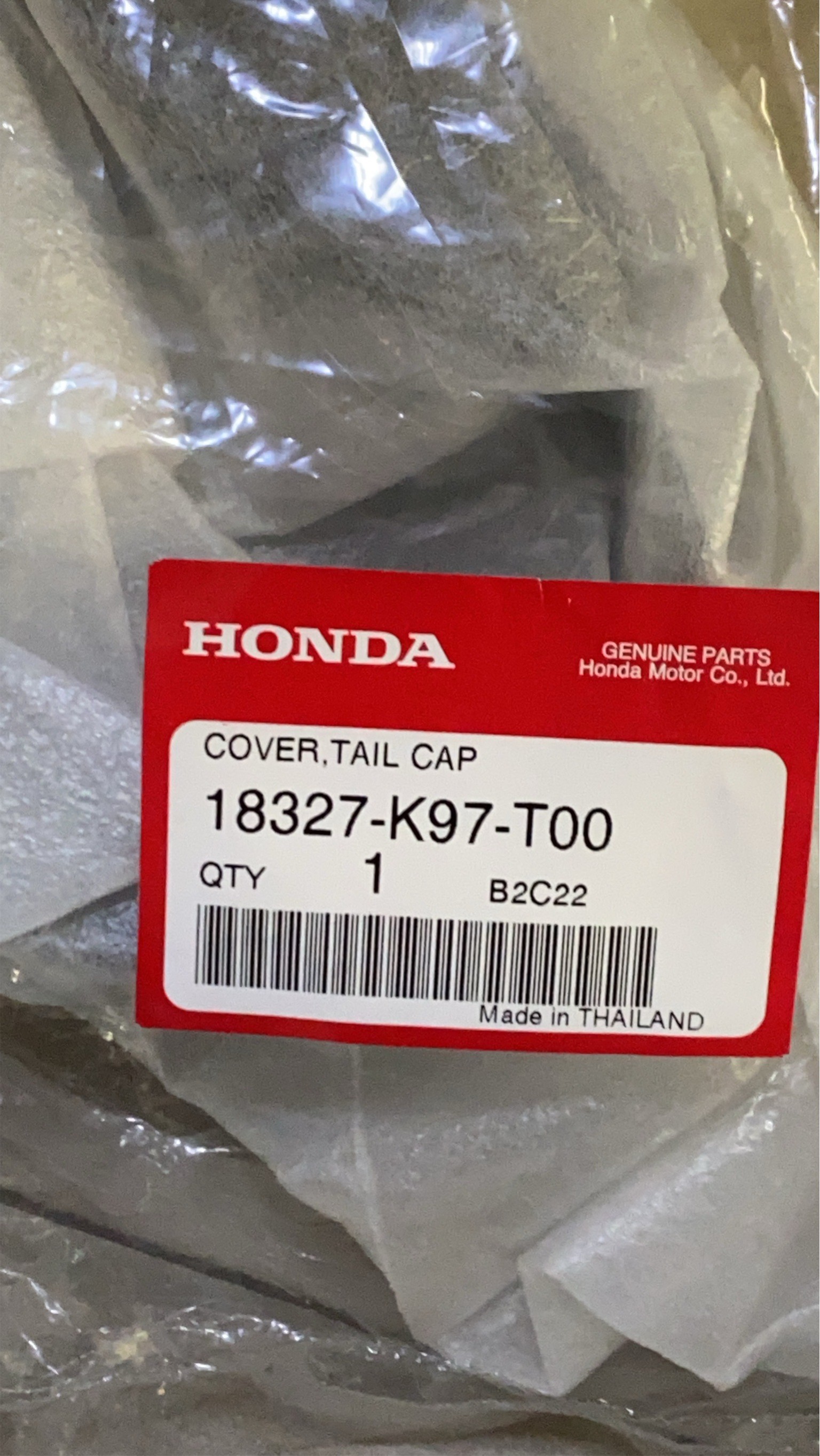 18327-K97-T00 ฝาครอบปลายท่อไอเสีย PCX150 2018-2019 อะไหล่แท้HONDA