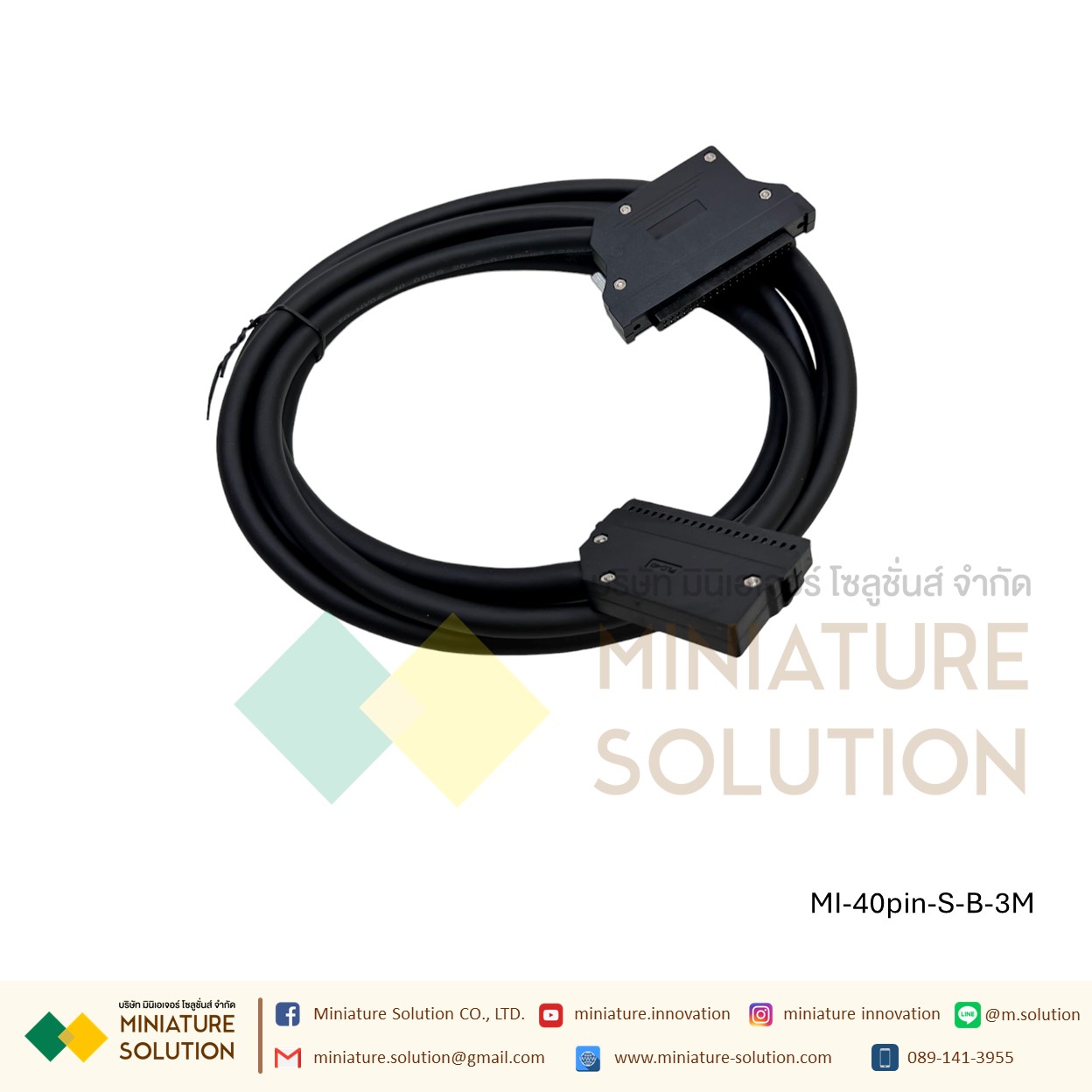 Mitsubishi Q/L/R 40-pin I/O signal PLC terminal block module สาย CONNECTOR ของ PLC การ์ด 32 I/O ได้หลายยี่ห้อ MITSUBISHI, OMRON, PANSONIC, DELTA, KEYENCE 40 PIN (สาย Screw to buckle/Buckle to buckle 3 meters) TZQBX