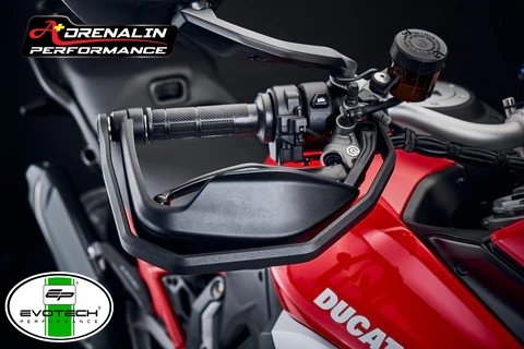 การ์ดแฮนด์ พร้อมตุ้มถ่วงน้ำหนัก Evotech สำหรับ multistrada V4 ทุกรุ่น