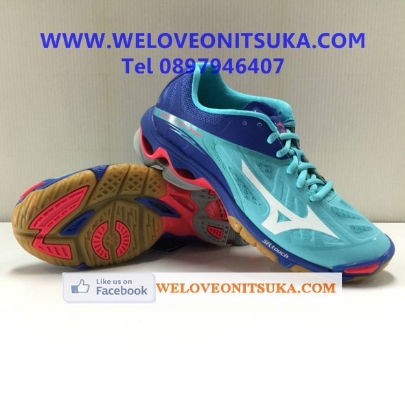 Mizuno Wave Lightning Z2 สีฟ้าขลิปน้ำเงิน มีไซต์เล็ก รองเท้า Indoor สีสวย นุ่มใส่สบายเท้า รองรับแรงกระแทกอย่างดี น่าใช้ V1GC160063