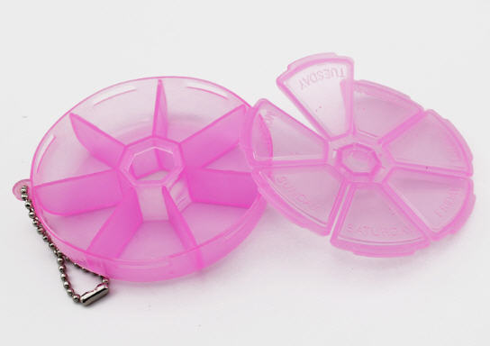 กล่องใส่ยาทรงกลม,กล่องใส่ยา,ตลับใส่ยา,กล่องใส่ยาพกพา,กล่องยา,กล่องใส่ยา7ช่อง