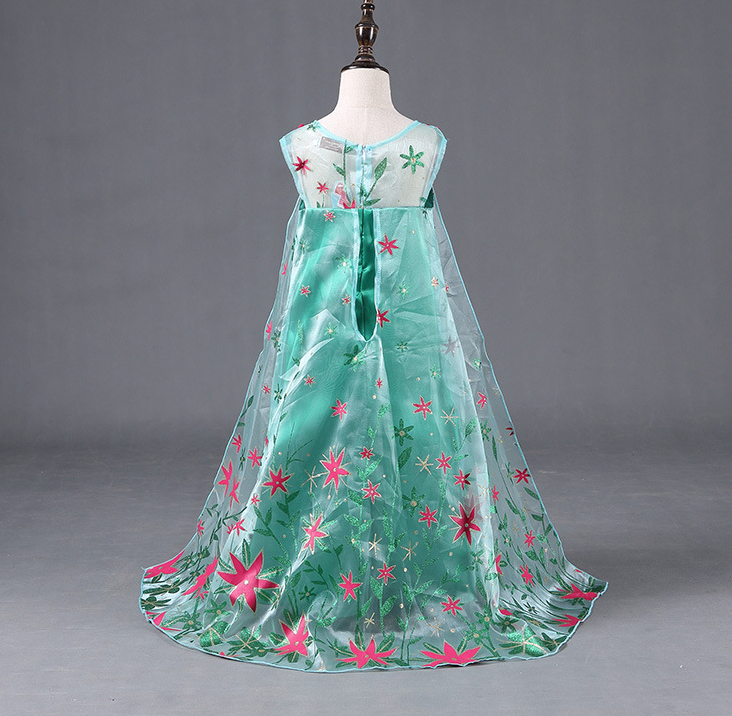 ชุดเจ้าหญิง โฟรเซ่น สีเขียวดอกไม้ Frozen fever รหัสสินค้า#FZ408 Size 140