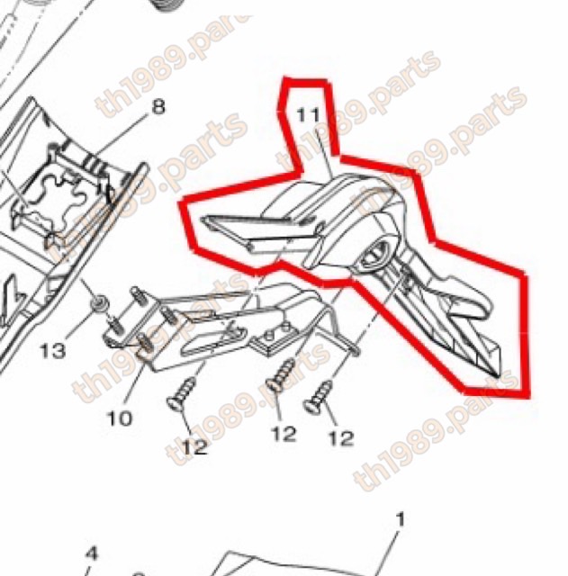 2PK-F1629-00 บังโคลนกันโคลน R15 ตัวเก่า ปี 2014-2016 อะไหล่แท้ YAMAHA