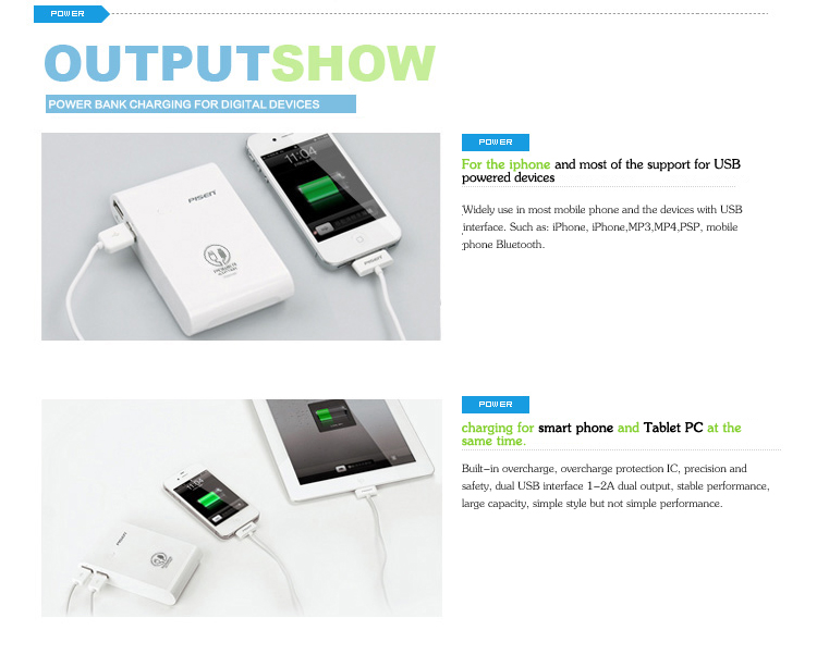 PISEN แบตสำรองแท้ 10,000 mAh พาวเวอร์แบงค์ Power Station รุ่น TS-D043 Dual USB คู่ 5V-2A ชาร์จเร็ว เก็บประจุเต็มที่ได้ยาวนาน มากกว่า 1,000 ครั้ง พกพาสะดวก ฟรี!! สาย Micro USB - สีขาว