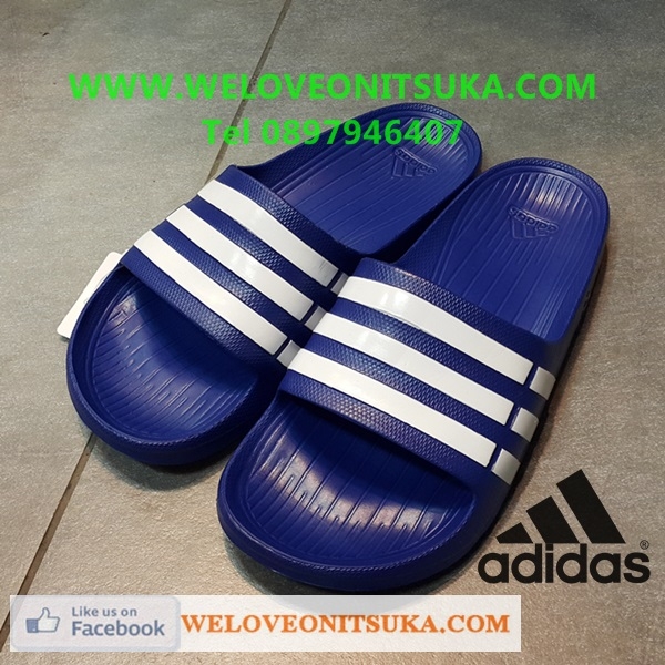 รองเท้าแตะ Adidas สีน้ำเงินคาดขาว เบา ใส่สบาย ของแท้ 100% เท่านั้น G14309