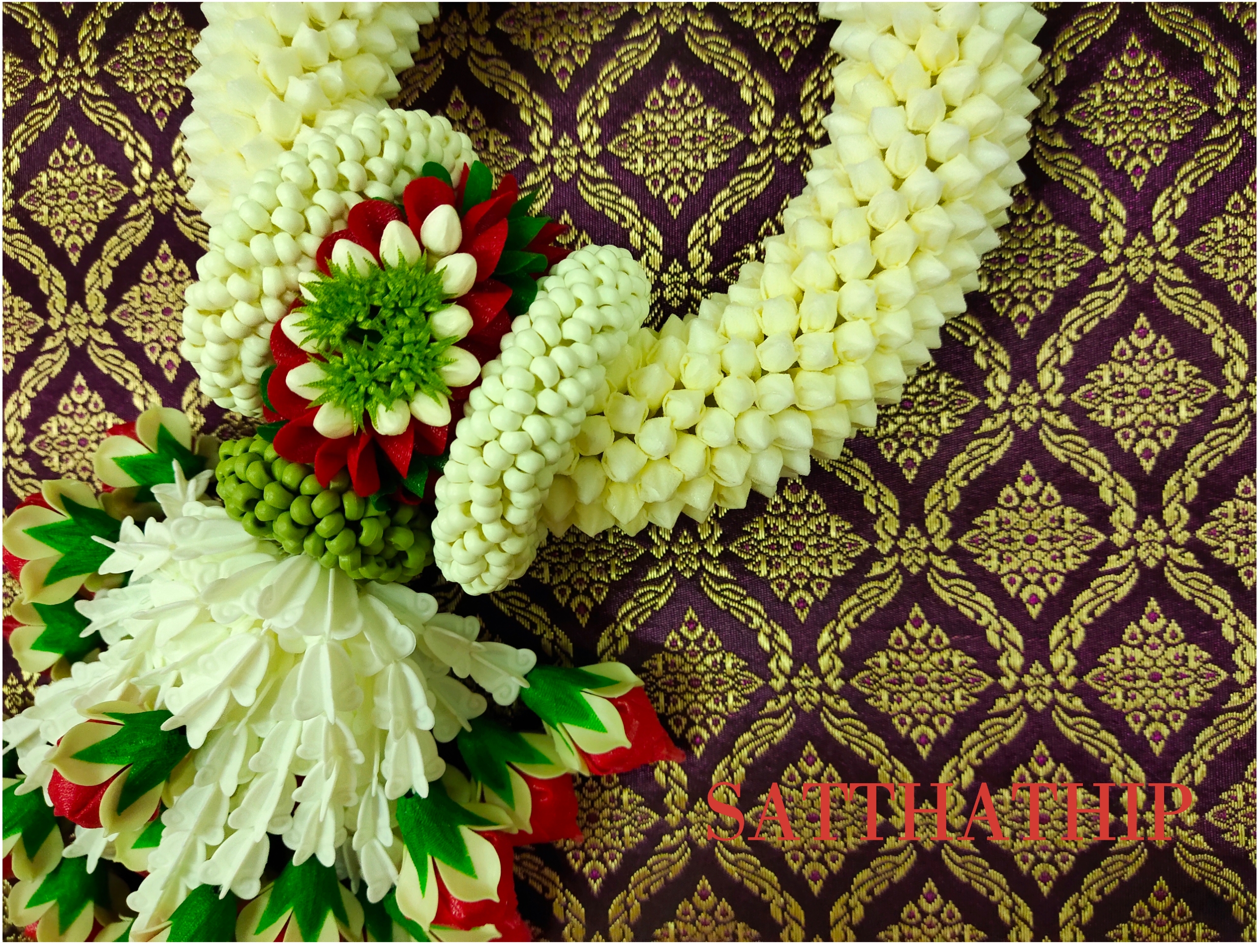 พวงมาลัยดอกพุด - พวงมาลัยดอกพุดประดิษฐ์ - พวงมาลัยประดิษฐ์