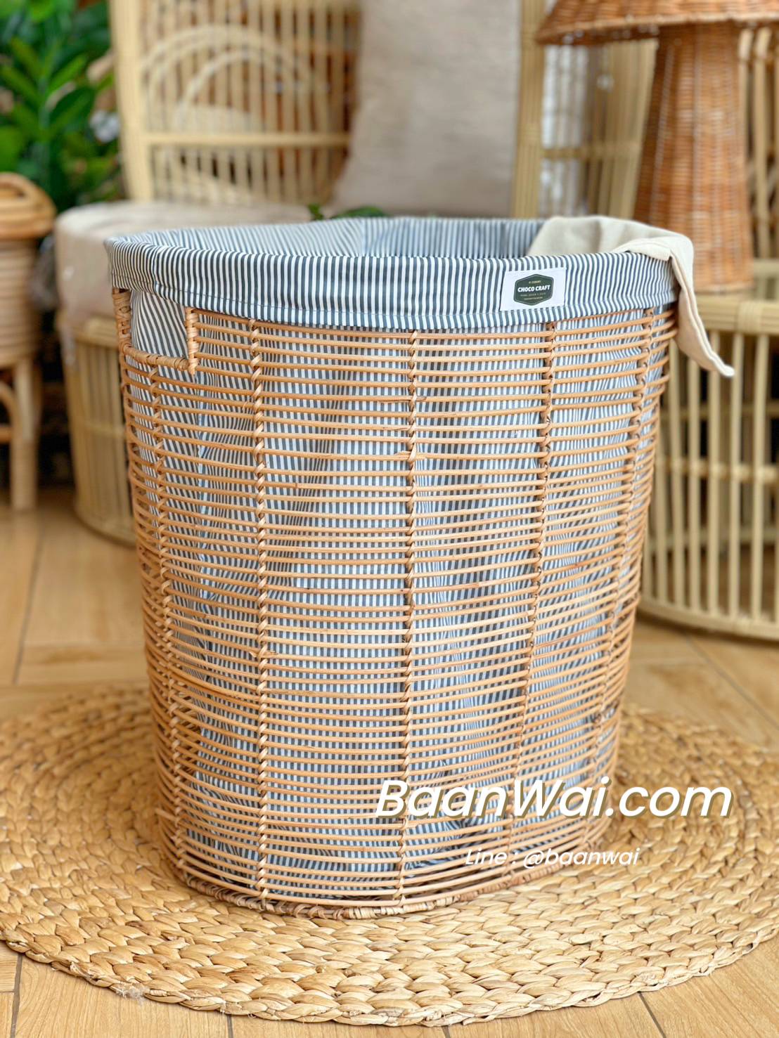 ตะกร้าหวายช็อคโก้ ตะกร้าหวายวางผลไม้ ตะกร้าหวายโครงเหล็ก ตะกร้าผ้า ตะกร้าต้นไม้