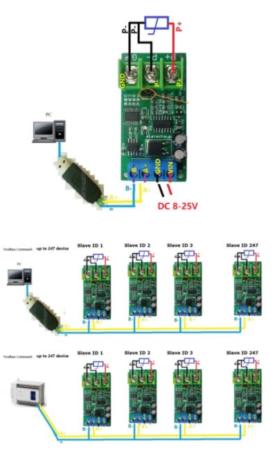 PT100 Thermocouple RS485 -20 - 400 องศาเซลเซียส DC 8-25V PT100 Platinum Thermal Resistance to Temperature Converter RS485 Modbus RTU RTD Sensor Module Kit PTA9B01