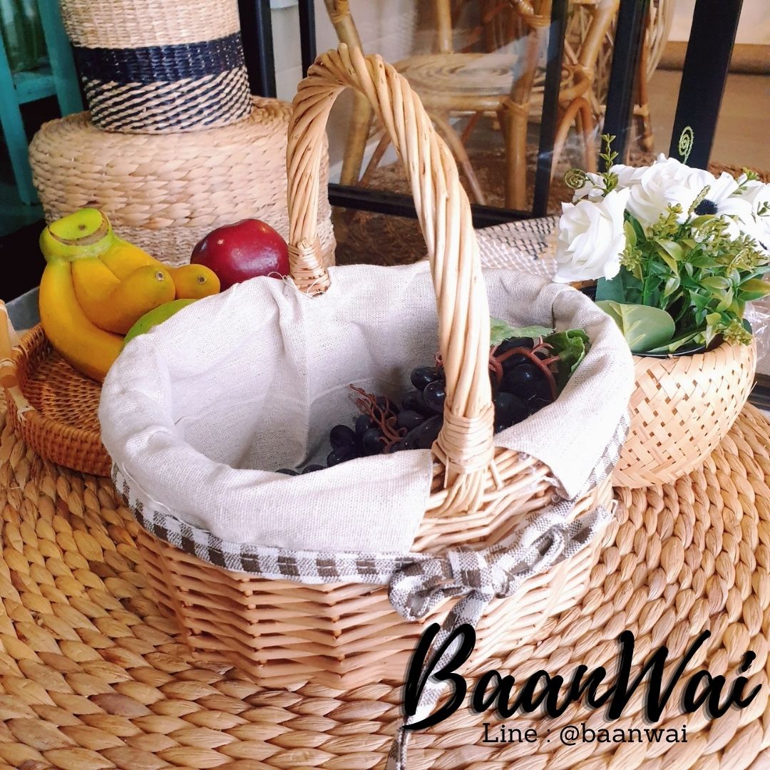 ตะกร้าปิคนิค บุผ้า